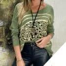 Sweater Lana Spandex ITALY Estampado Animal Print