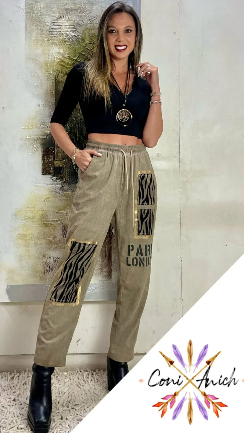 Jogger Cotelé ITALY  Estampado - Imagen 2