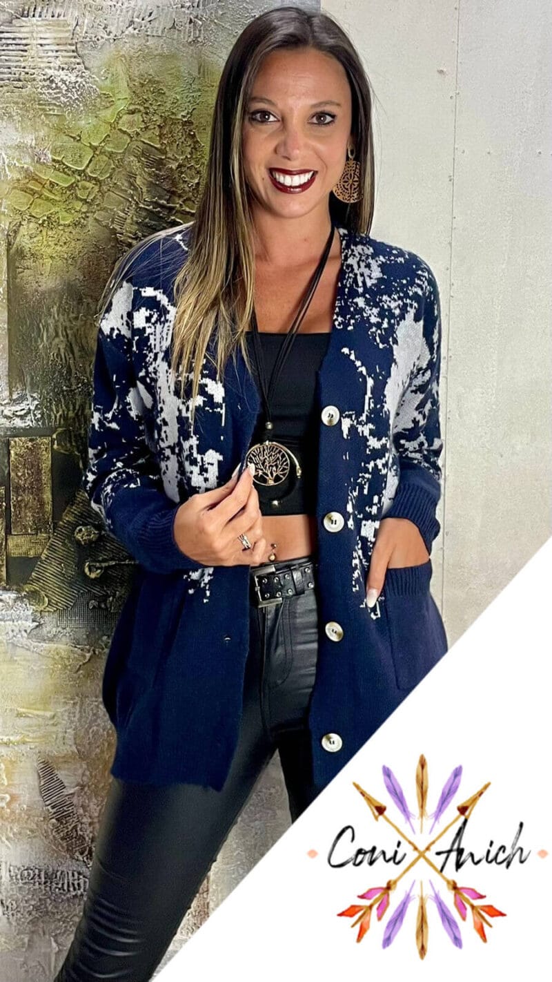 Chaleco Lana Estampado Bolsillos