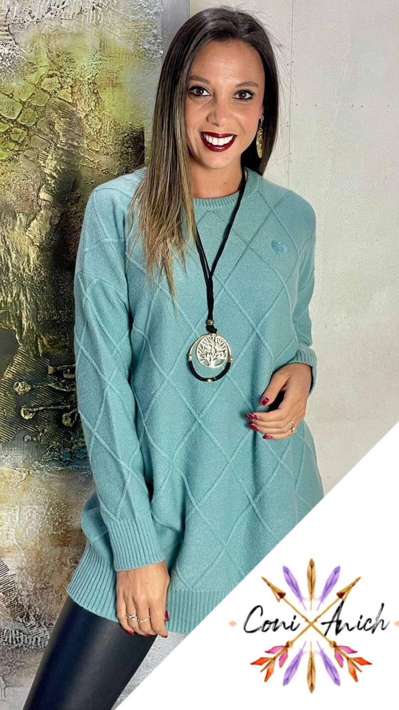 Sweater Lana Corazón Rombos - Imagen 2