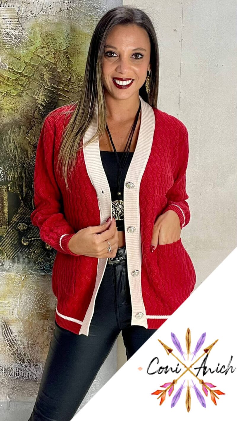 Chaleco Lana Bicolor Perla - Imagen 2