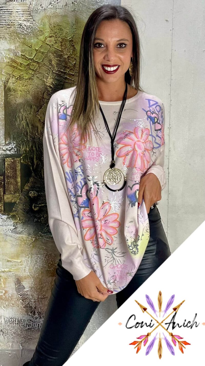 Sweater Algodón Spandex ITALY Flor Love