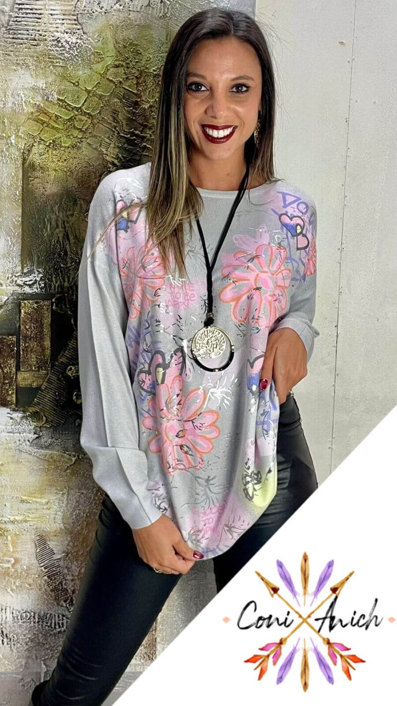 Sweater Algodón Spandex ITALY Flor Love - Imagen 2
