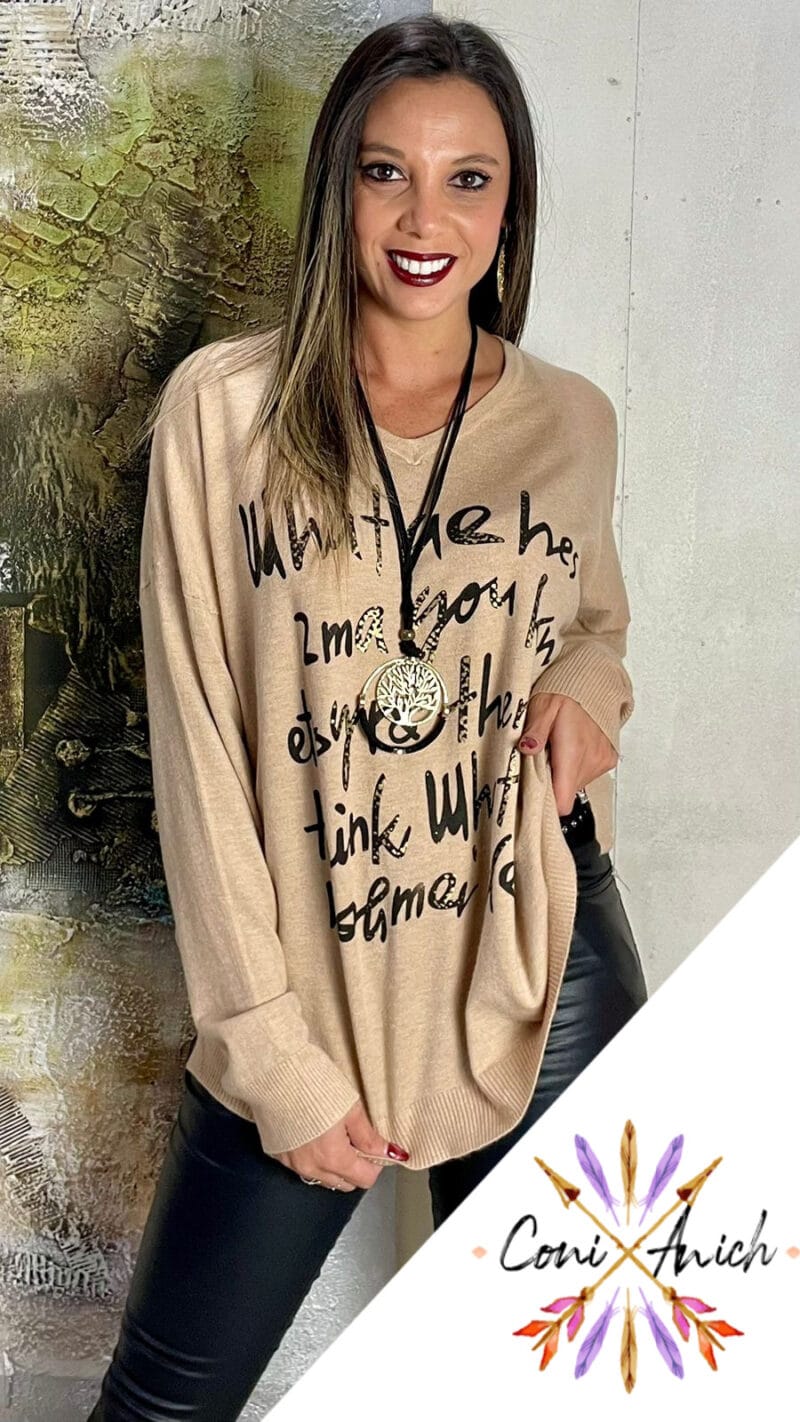 Sweater ITALY Algodón Spandex Letras