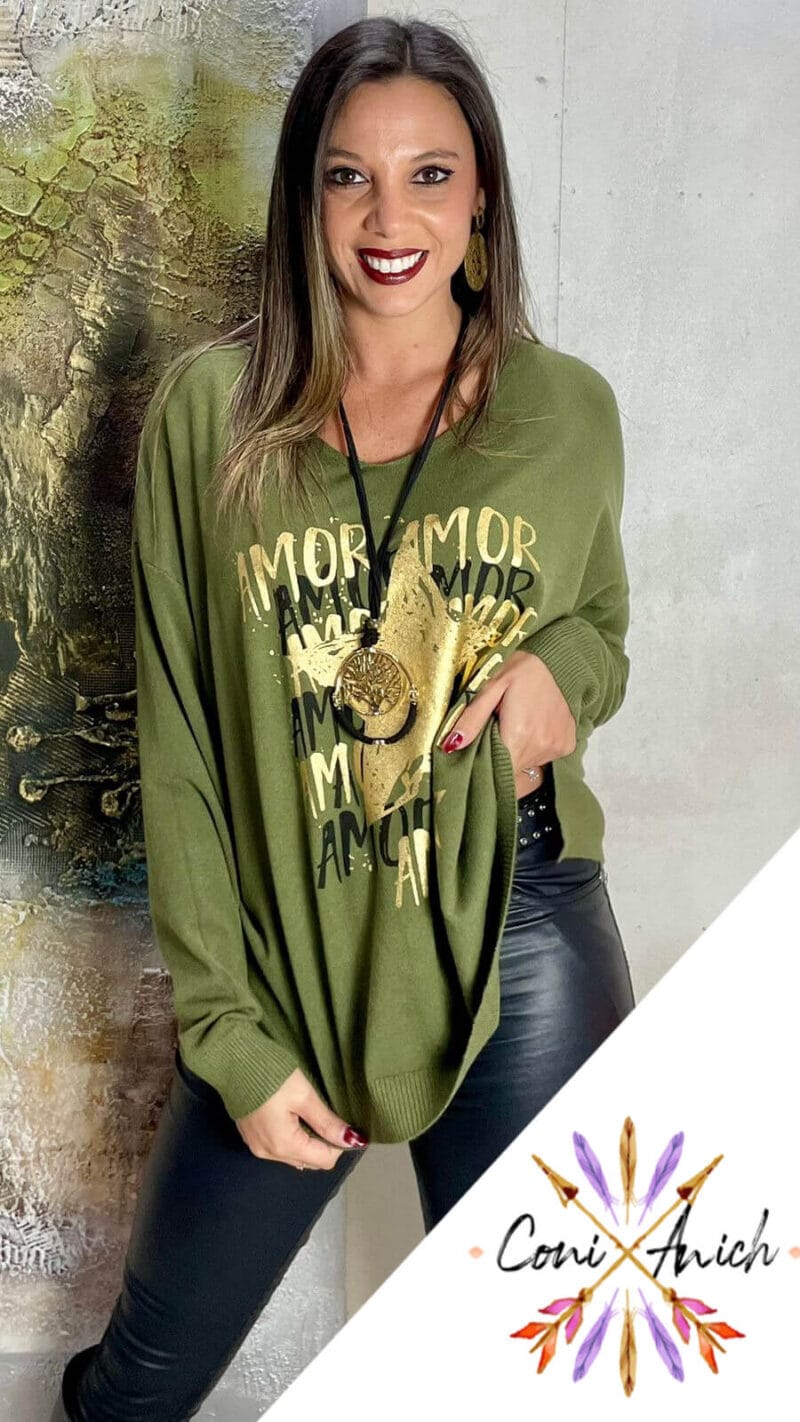 Sweater ITALY Algodón Spandex Estrella Amor - Imagen 3
