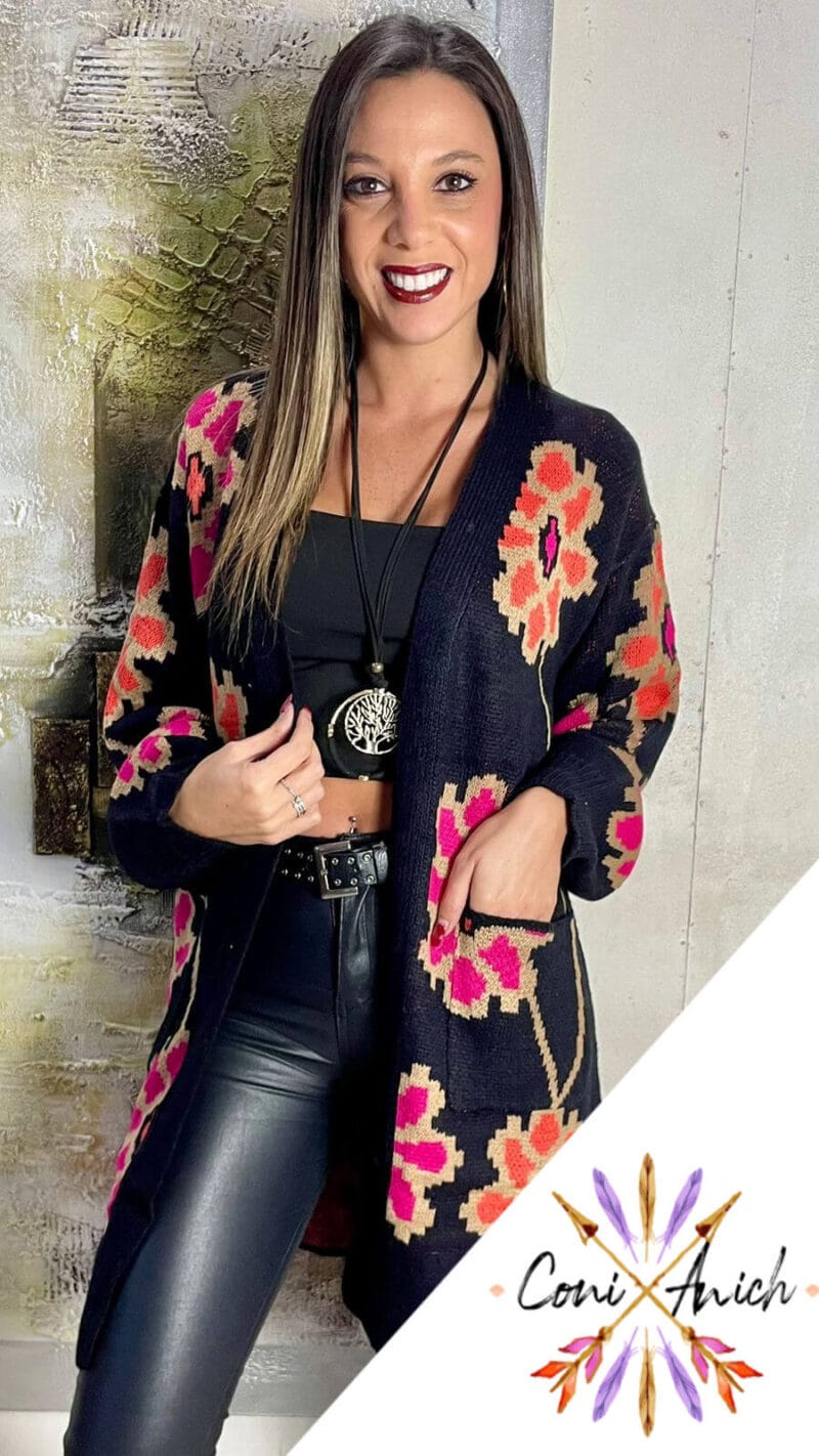 Tapado Lana Flores Bolsillos - Imagen 2