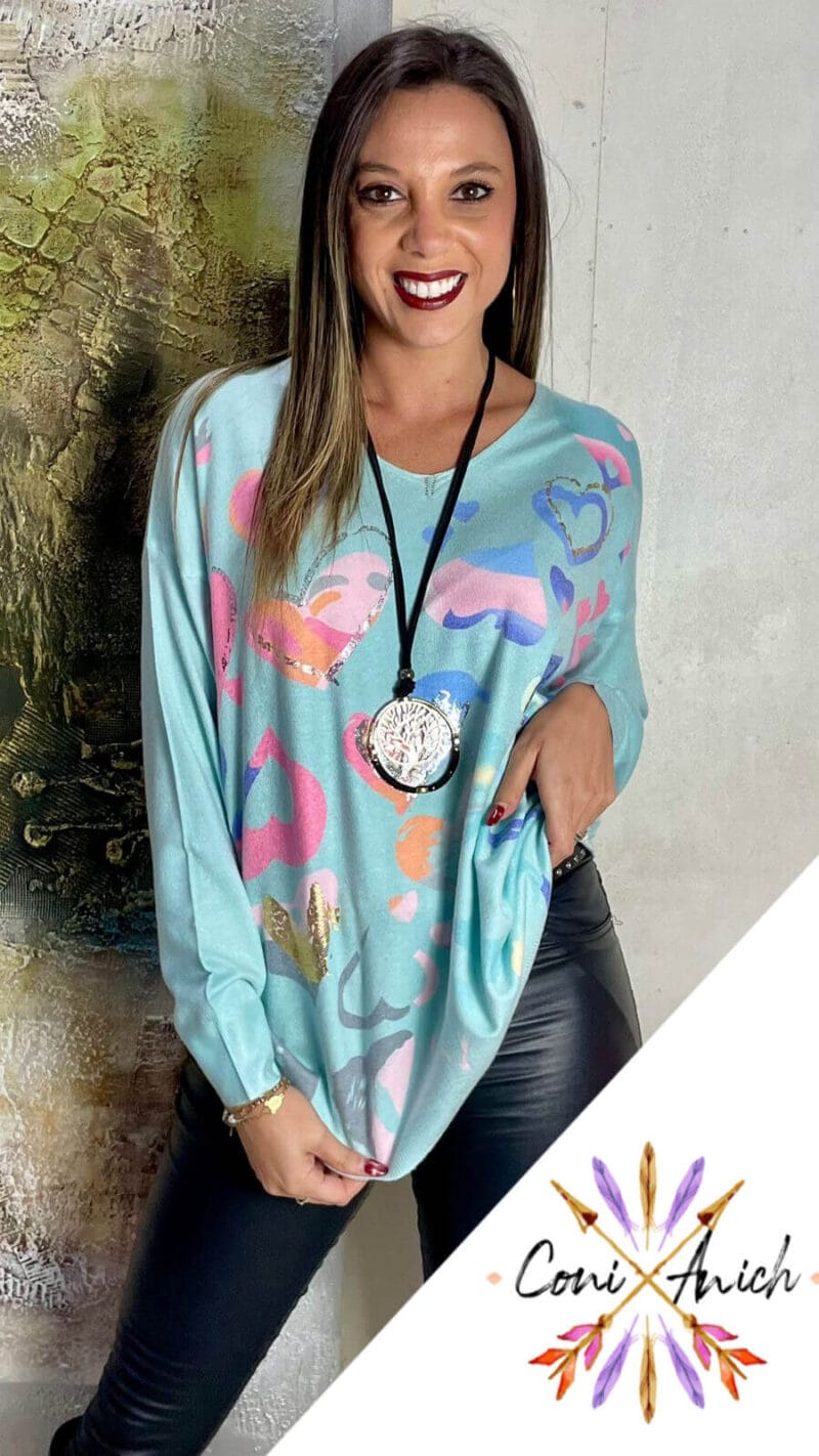 Sweater Algodón Spandex Corazones