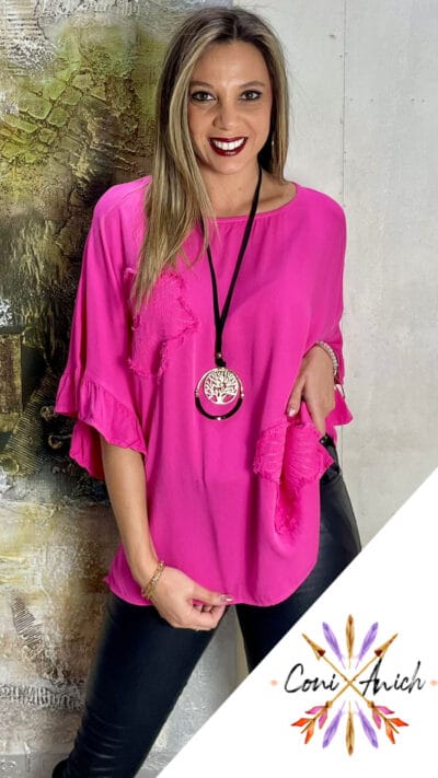 Blusa ITALY Viscosa Flor al Tono