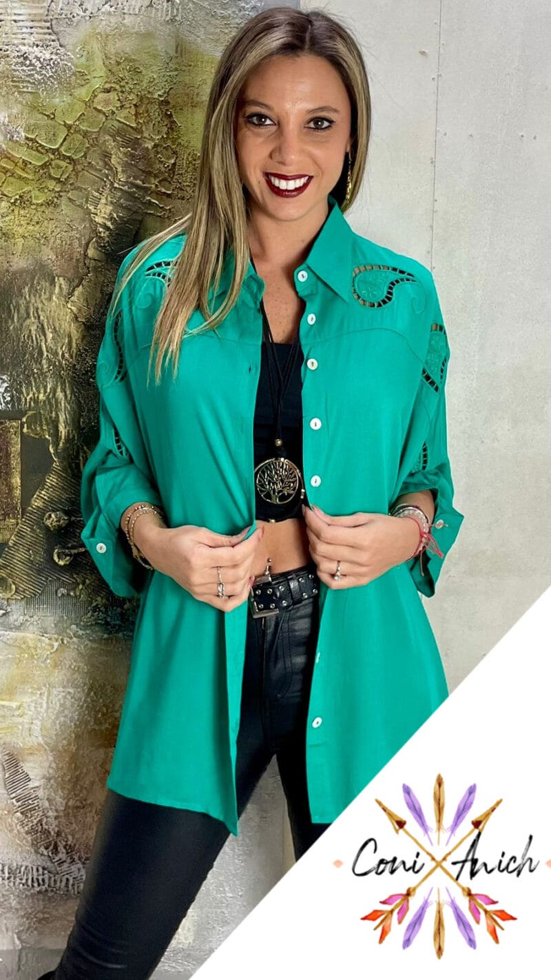 Blusa Viscosa Bordado Superior Manga Murciélago