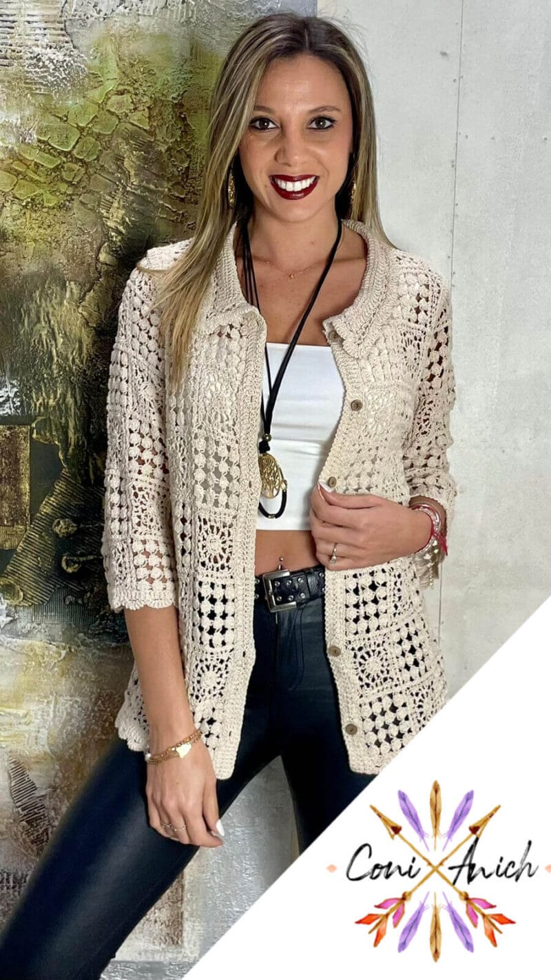 Chaqueta ITALY Broderie Manga 3/4