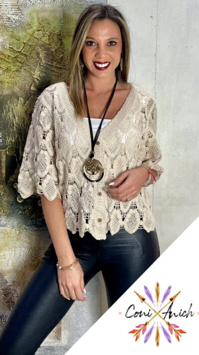 Chaleco ITALY Broderie Manga 3/4