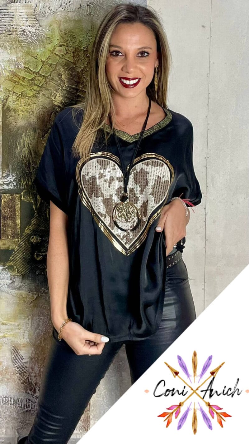 Polera ITALY Corazón Lentejuelas - Imagen 2