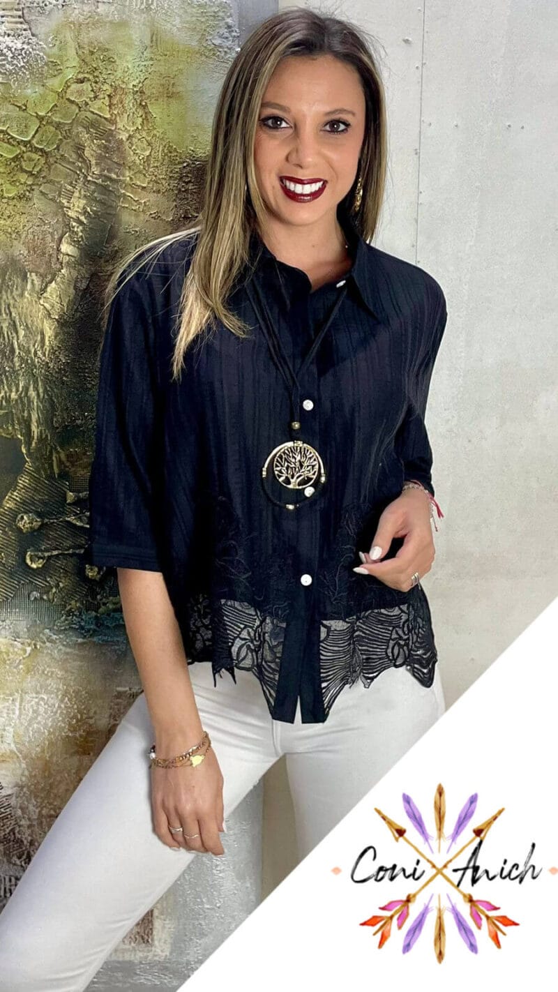 Blusa Viscosa Encaje Inferior - Imagen 2