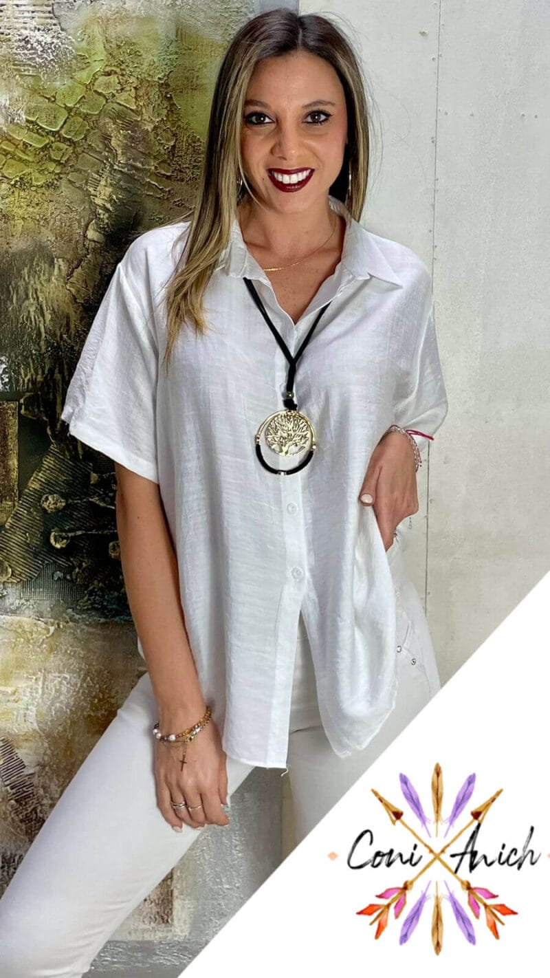 Blusa Símil Lino Manga Corta - Imagen 3
