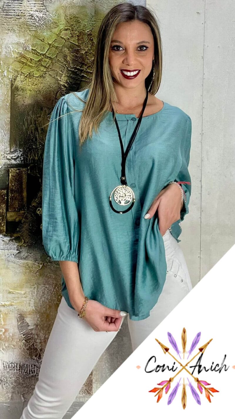 Blusa Símil Lino Manga 3/4