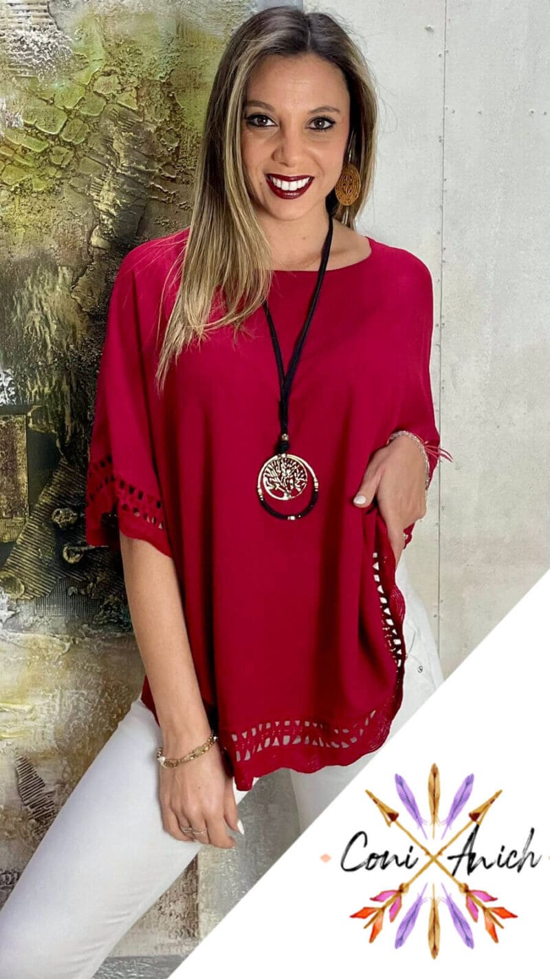 Blusa Crep Detalle Macramé