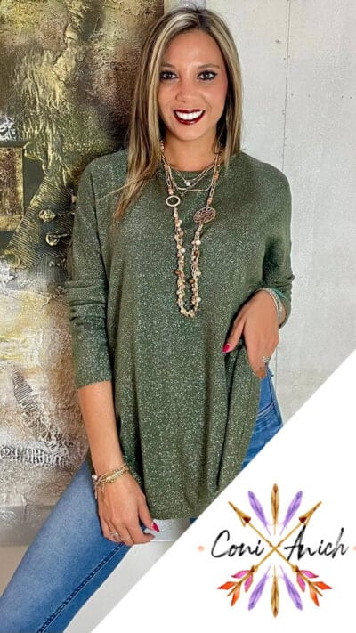 Sweater Algodón Spandex Brillitos Sutiles