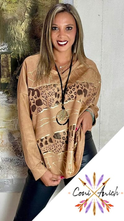 Polerón ITALY Gamuza Animal Print