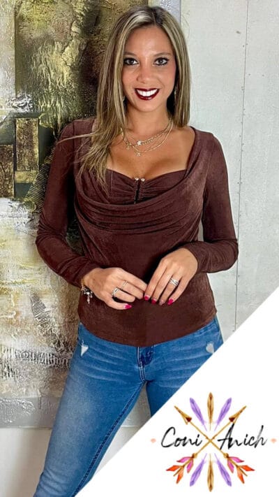 Polera Lycra Drapeada Detelle Escote