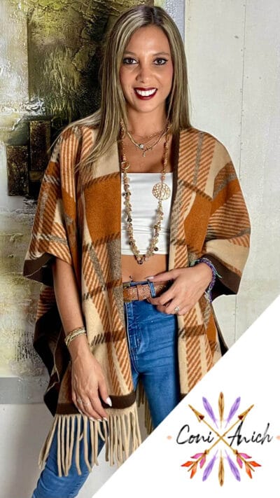 Ruana Lana Flecos Escocés