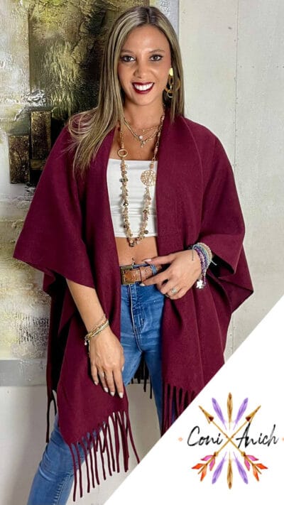 Ruana Lana Flecos Lisa