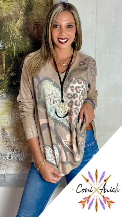 Sweater ITALY Algodón Spandex Corazón Brillitos