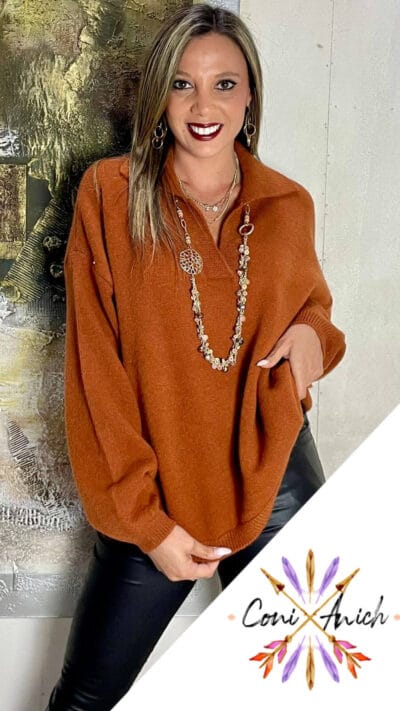 Sweater Lana Spandex Cuello Camisero