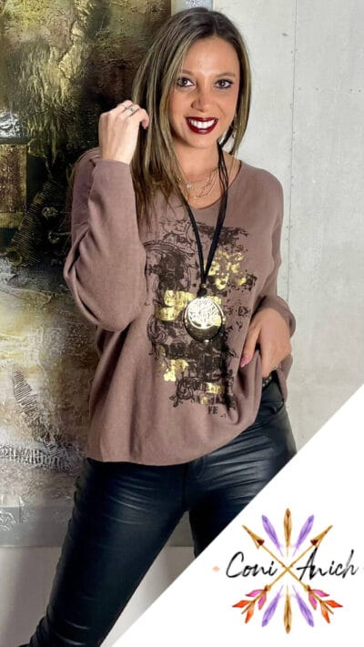 Sweater ITALY Algodón Spandex Estampado Cuello V