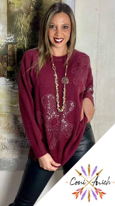 Sweater Lana Flores Lentejuelas