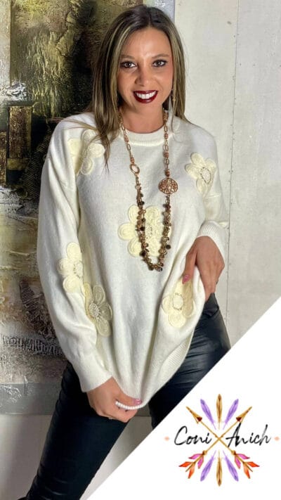 Sweater Lana Flores al Tono Tachitas