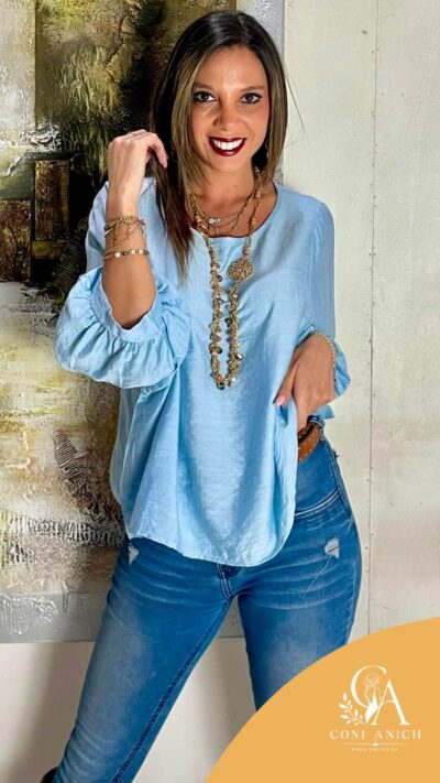 Blusa ITALY Símil Lino Manga Murciélago