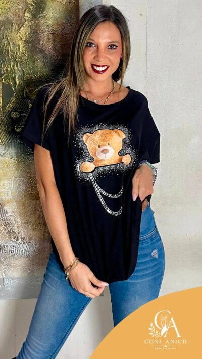 Polera Algodón Osito Brillitos