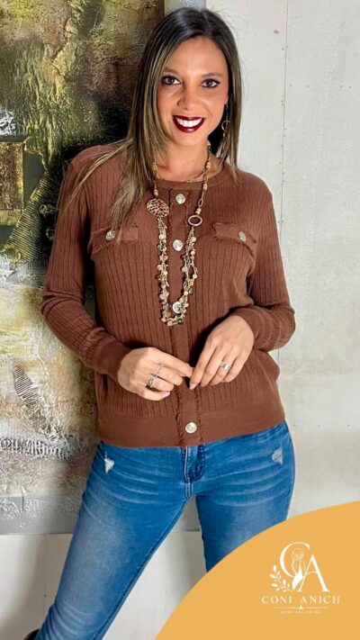 Sweater Algodón Spandex Botones