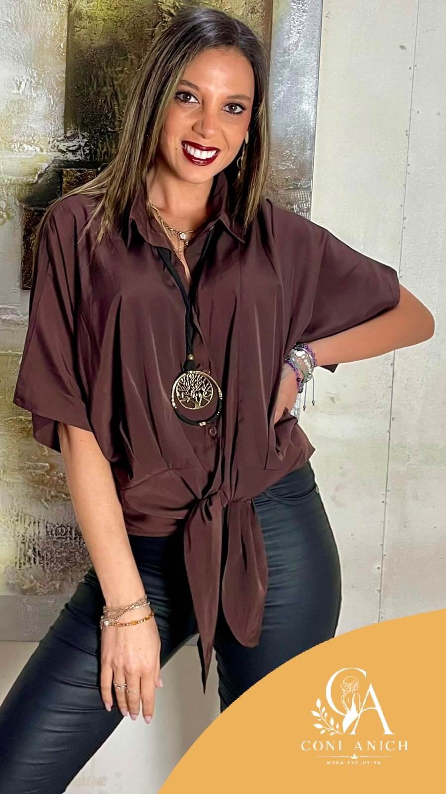 Blusa Símil Seda Amarra