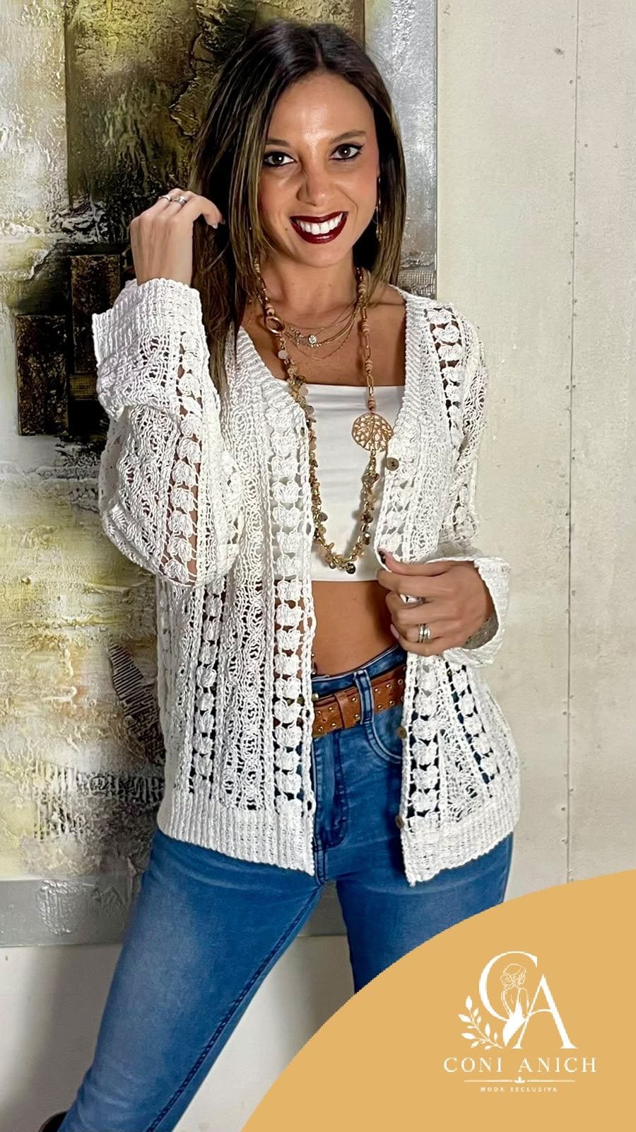 Chaleco ITALY Macramé Botones